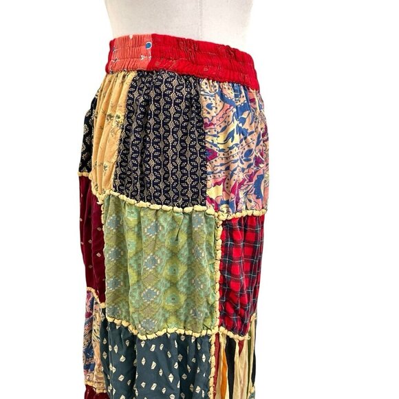 Handmade Patchwork Gypsy Bohemian Hippie Festival Long Skirt size Small/Medium - Picture 3 of 9